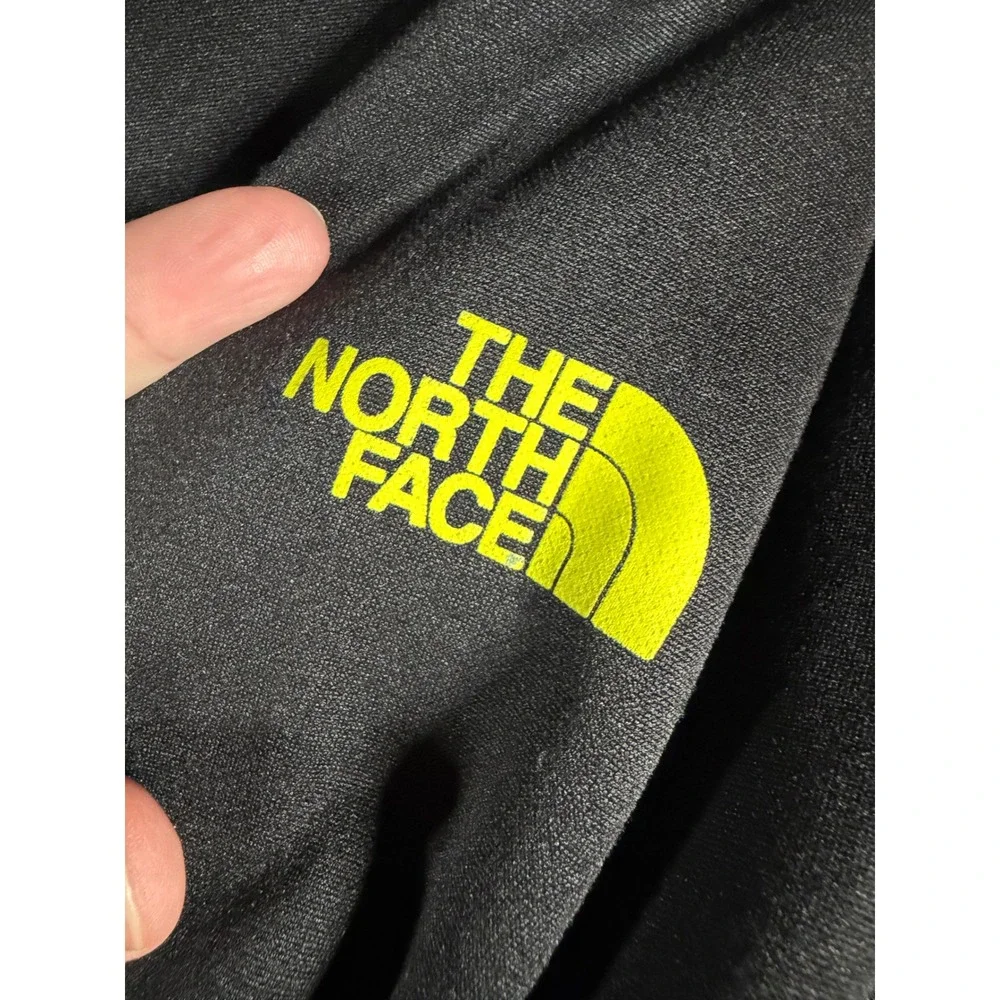 The North Face Mountain Athletics Hoodie Men XL Black Yellow Pullover Sweatshirt